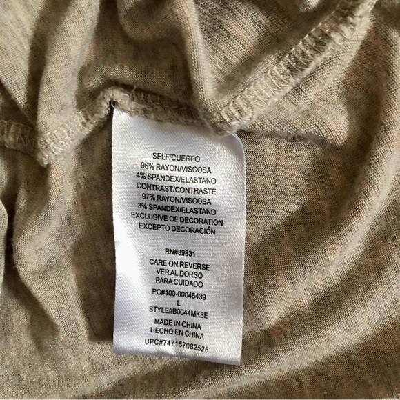 Democracy embroidery boho bell sleeves floral trim jersey knit flare size L - Picture 8 of 9